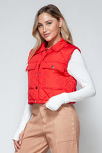 Load image into Gallery viewer, Snobbish Snap Down Quilted Crop Vest