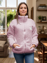 Load image into Gallery viewer, Full Size Turtleneck Zip Up Long Sleeve Sherpa Jacket