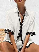 Load image into Gallery viewer, Contrast Trim Half Sleeve Top and Shorts Set