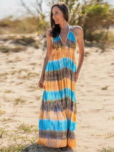 Load image into Gallery viewer, Tie-Dye Halter Neck Sleeveless Dress