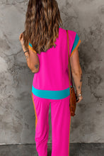 Load image into Gallery viewer, Contrast Round Neck Top and Pants Set