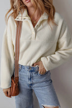 Load image into Gallery viewer, Sherpa Half Snap Long Sleeve Jacket