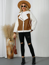 Load image into Gallery viewer, Pocketed Sherpa Zip Up Long Sleeve Jacket