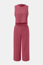 Load image into Gallery viewer, Round Neck Top and Wide Leg Pants Set