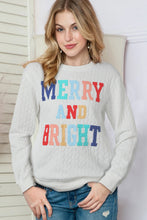 Load image into Gallery viewer, MERRY AND BRIGHT Cable Knit Pullover Sweatshirt