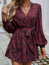 Load image into Gallery viewer, Tied Surplice Long Sleeve Romper