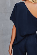 Load image into Gallery viewer, Single Shoulder Short Sleeve Jumpsuit