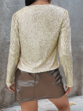 Load image into Gallery viewer, Full Size Sequin Open Front Cropped Jacket