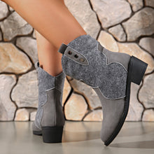Load image into Gallery viewer, Suede Point Toe Block Heel Boots