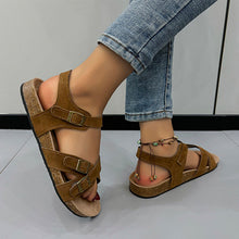 Load image into Gallery viewer, Open Toe Flat Buckle Sandals