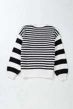 Load image into Gallery viewer, Striped Round Neck Long Sleeve Sweater