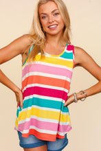 Load image into Gallery viewer, Haptics Round Neck Striped Knit Tank