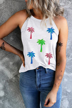 Load image into Gallery viewer, Sequin Coconut Tree Round Neck Tank