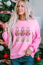 Load image into Gallery viewer, Sequin Nutcracker Dropped Shoulder Sweatshirt