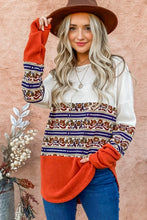 Load image into Gallery viewer, And The Why Ethnic Print Color Block Top