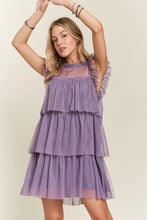Load image into Gallery viewer, ADORA Layered Ruffled Cap Sleeve Mesh Dress