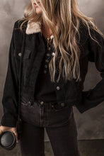 Load image into Gallery viewer, Fuzzy Collared Neck Button Down Jacket