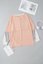 Load image into Gallery viewer, Exposed Seam Color Block Round Neck Top