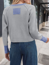 Load image into Gallery viewer, Contrast Button Up Long Sleeve Cardigan