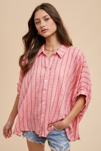 Load image into Gallery viewer, Annie Wear Striped Button Up Half Sleeve Shirt