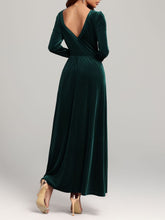 Load image into Gallery viewer, Velvet Square Neck Long Sleeve Dress