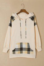 Load image into Gallery viewer, Drawstring Plaid Long Sleeve Hoodie