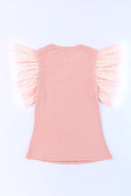 Load image into Gallery viewer, Ruffled Round Neck Cap Sleeve Blouse