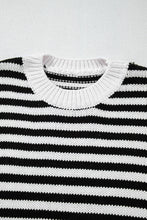 Load image into Gallery viewer, Striped Round Neck Long Sleeve Sweater