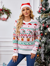 Load image into Gallery viewer, Christmas Element Round Neck Long Sleeve Sweater