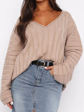 Load image into Gallery viewer, V-Neck Dropped Shoulder Sweater