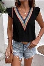 Load image into Gallery viewer, Full Size Ruffled V-Neck Cap Sleeve Blouse