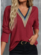 Load image into Gallery viewer, V-Neck Long Sleeve T-Shirt
