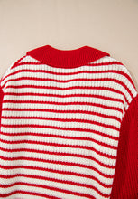 Load image into Gallery viewer, Striped Johnny Collar Long Sleeve Sweater