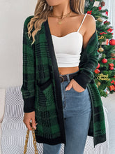 Load image into Gallery viewer, Plaid Open Front Long Sleeve Cardigan