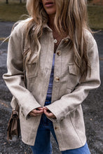 Load image into Gallery viewer, Button Up Collared Neck Long Sleeve Jacket