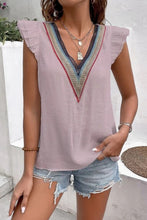 Load image into Gallery viewer, Full Size Ruffled V-Neck Cap Sleeve Blouse