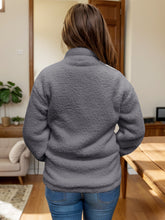 Load image into Gallery viewer, Full Size Turtleneck Zip Up Long Sleeve Sherpa Jacket