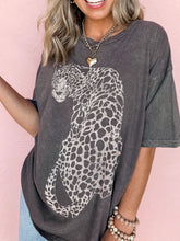 Load image into Gallery viewer, Cheetah Mineral Wash Round Neck Half Sleeve T-Shirt