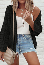 Load image into Gallery viewer, Openwork Open Front Dropped Shoulder Cardigan