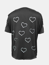 Load image into Gallery viewer, Full Size Lace Detail Heart Round Neck Short Sleeve Top