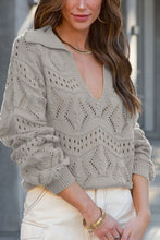 Load image into Gallery viewer, Hollow Out Johnny Collar Sweater