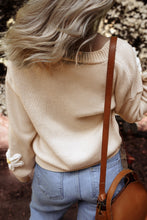 Load image into Gallery viewer, Flower Dropped Shoulder Long Sleeve Cardigan