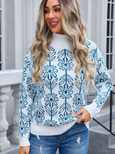 Load image into Gallery viewer, Flower Turtleneck Long Sleeve Sweater