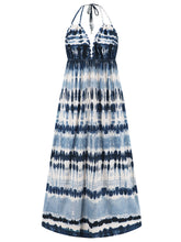 Load image into Gallery viewer, Tie-Dye Halter Neck Sleeveless Dress