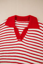 Load image into Gallery viewer, Striped Johnny Collar Long Sleeve Sweater