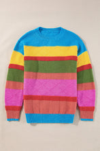 Load image into Gallery viewer, Contrast Round Neck Dropped Shoulder Sweater