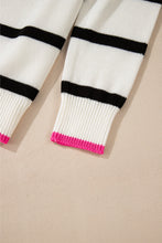 Load image into Gallery viewer, Striped Round Neck Drop Shoulder Sweater