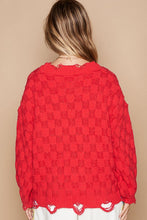 Load image into Gallery viewer, POL Checkered Distressed Edge Sweater
