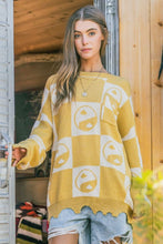 Load image into Gallery viewer, And The Why Checkerboard Sweater with Yin Yang Pattern
