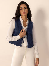 Load image into Gallery viewer, Tied Contrast Trim Vest
